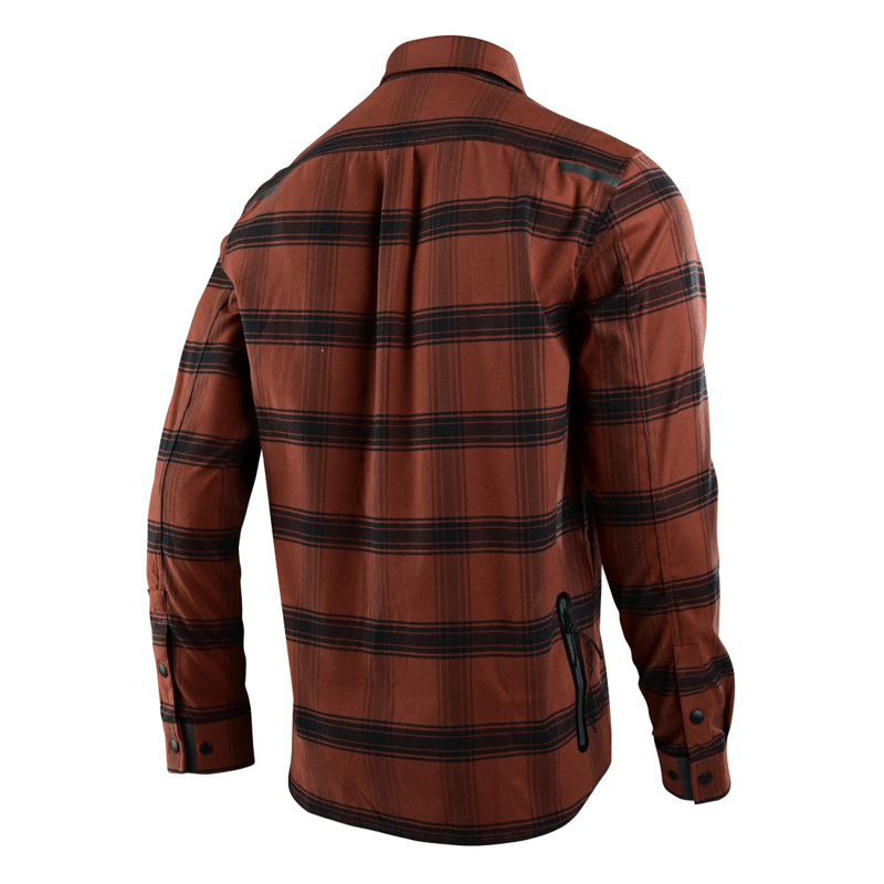 Troy Lee Designs Grind Flannel Shirt Stripe Russet-1